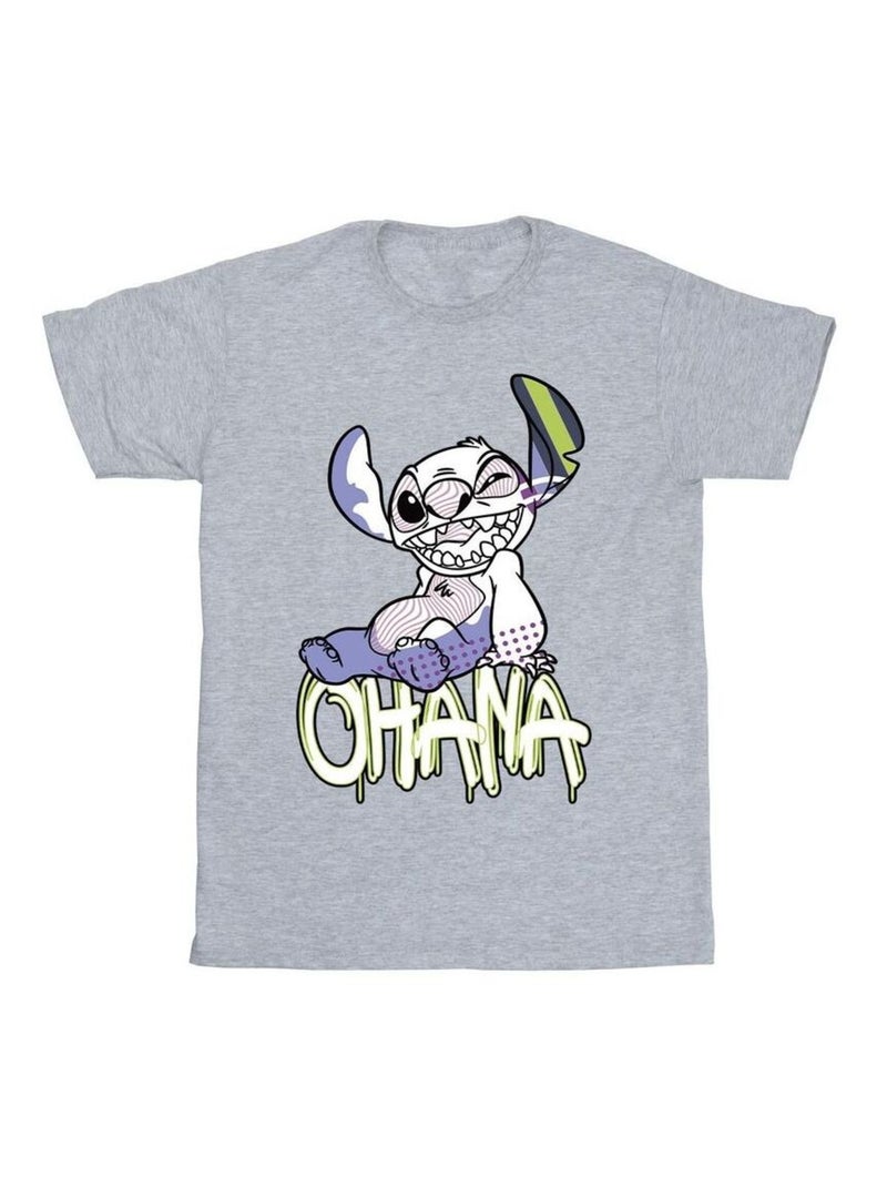 Disney - T-shirt OHANA Gris chiné - Kiabi