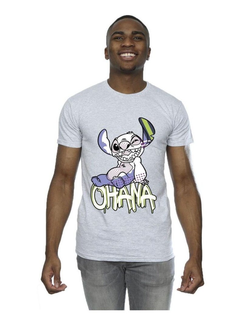 Disney - T-shirt OHANA Gris chiné - Kiabi