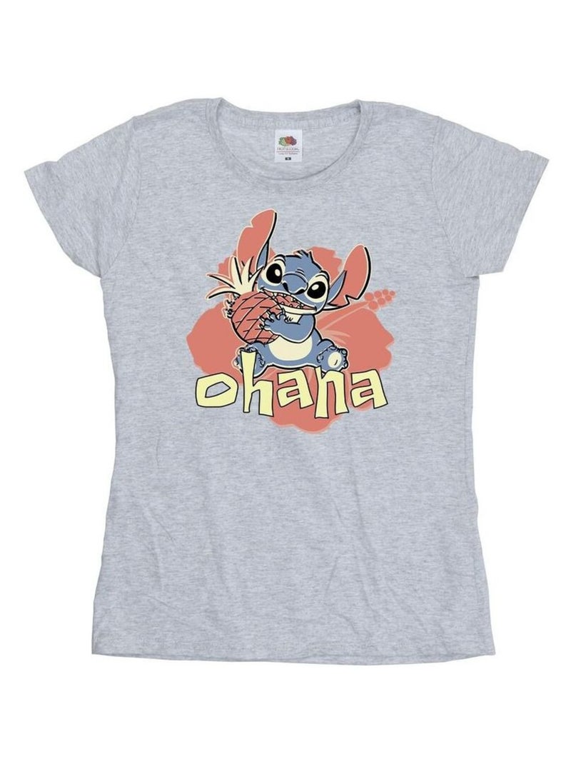 Disney - T-shirt OHANA Gris chiné - Kiabi