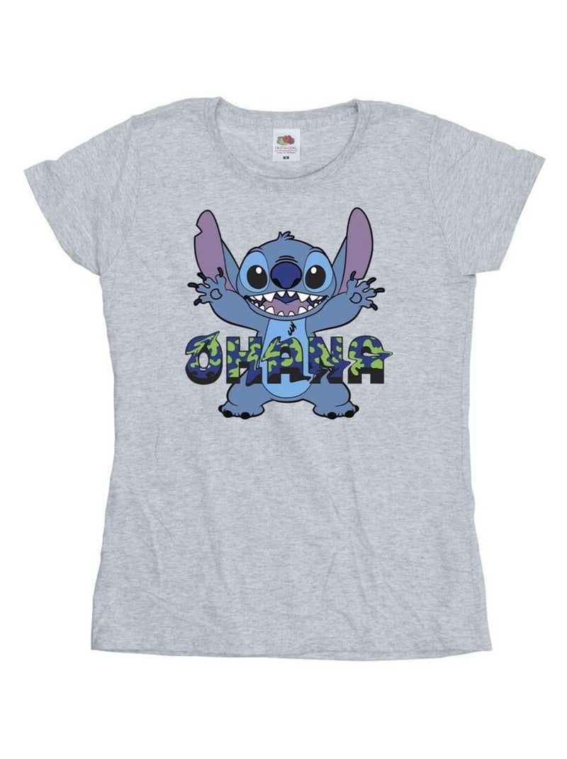Disney - T-shirt OHANA Gris chiné - Kiabi