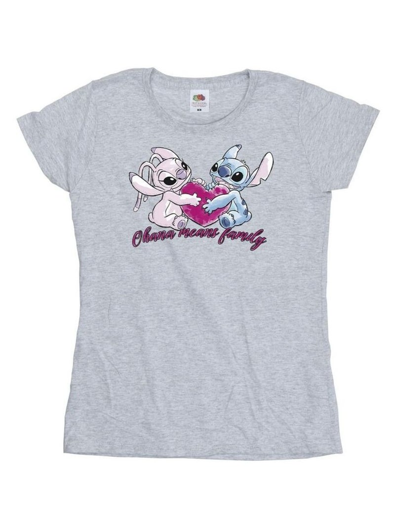 Disney - T-shirt OHANA Gris chiné - Kiabi