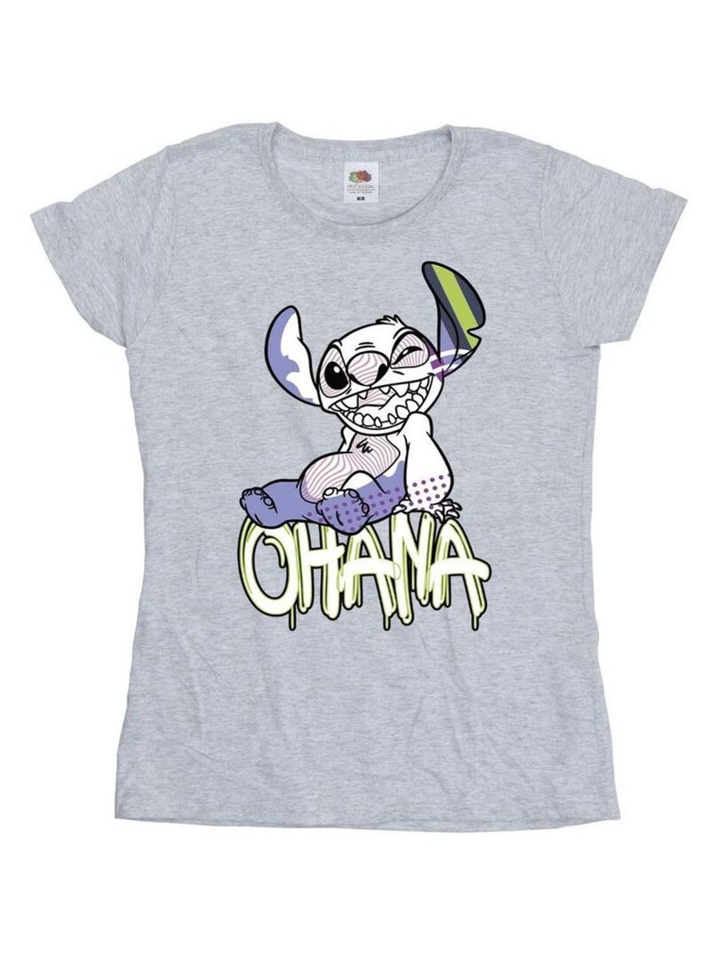 Disney - T-shirt OHANA Gris chiné - Kiabi