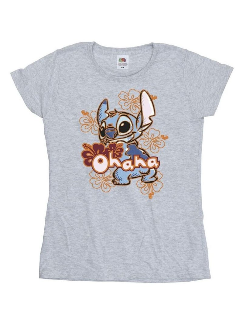 Disney - T-shirt OHANA Gris chiné - Kiabi