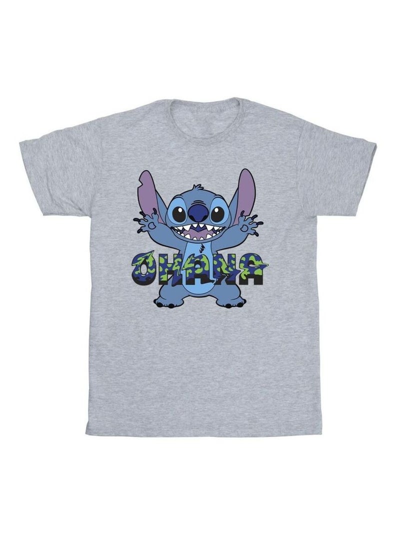 Disney - T-shirt OHANA Gris chiné - Kiabi