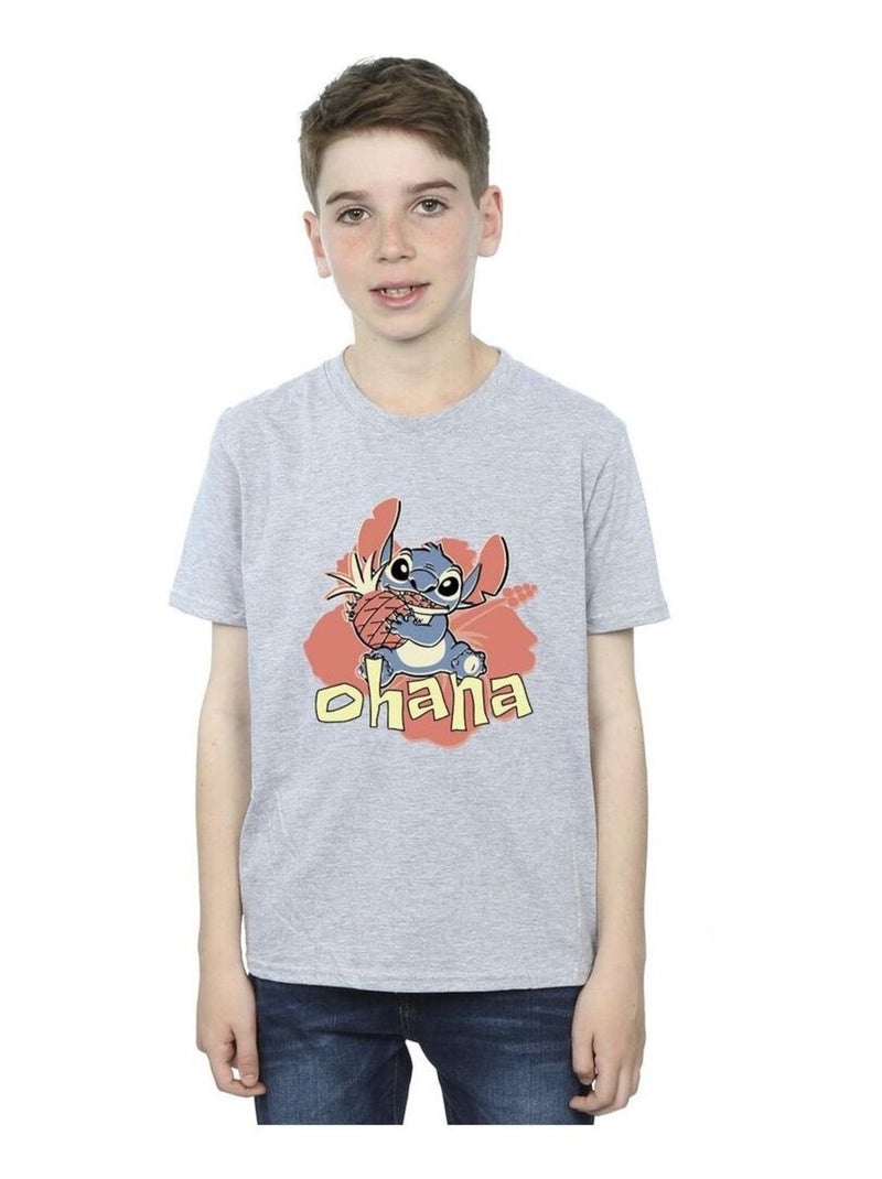 Disney - T-shirt OHANA Gris chiné - Kiabi