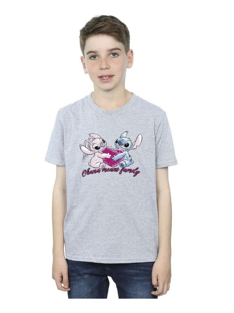 Disney - T-shirt OHANA Gris chiné - Kiabi