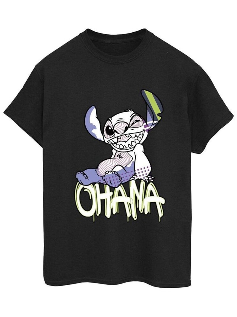 Disney - T-shirt OHANA Noir - Kiabi
