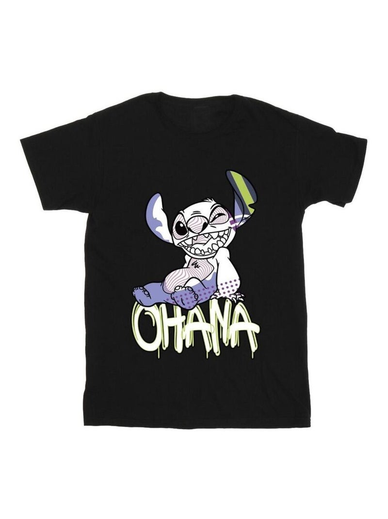 Disney - T-shirt OHANA Noir - Kiabi
