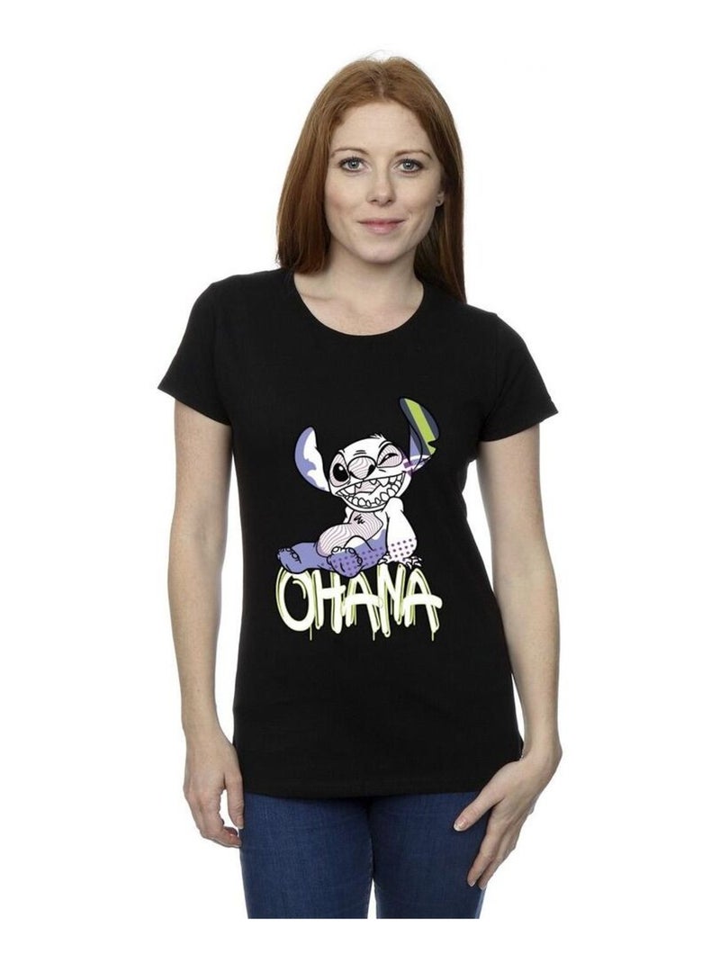 Disney - T-shirt OHANA Noir - Kiabi