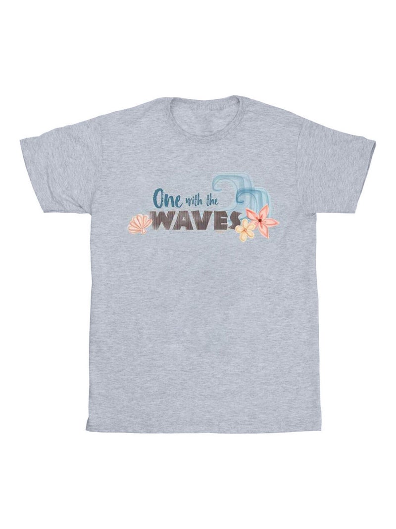 Disney - T-shirt ONE THE WAVES Gris chiné - Kiabi
