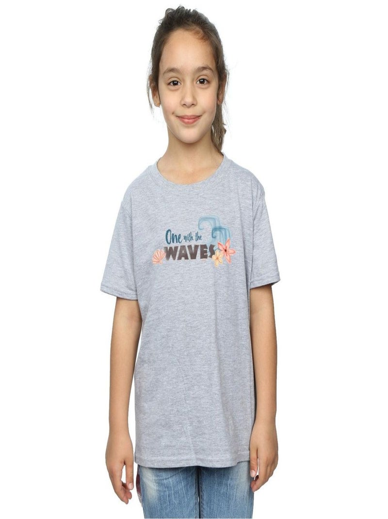 Disney - T-shirt ONE THE WAVES Gris chiné - Kiabi