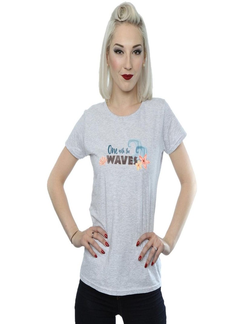 Disney - T-shirt ONE THE WAVES Gris chiné - Kiabi