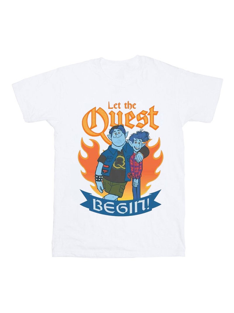 Disney - T-shirt ONWARD LET THE QUEST BEGIN Blanc - Kiabi