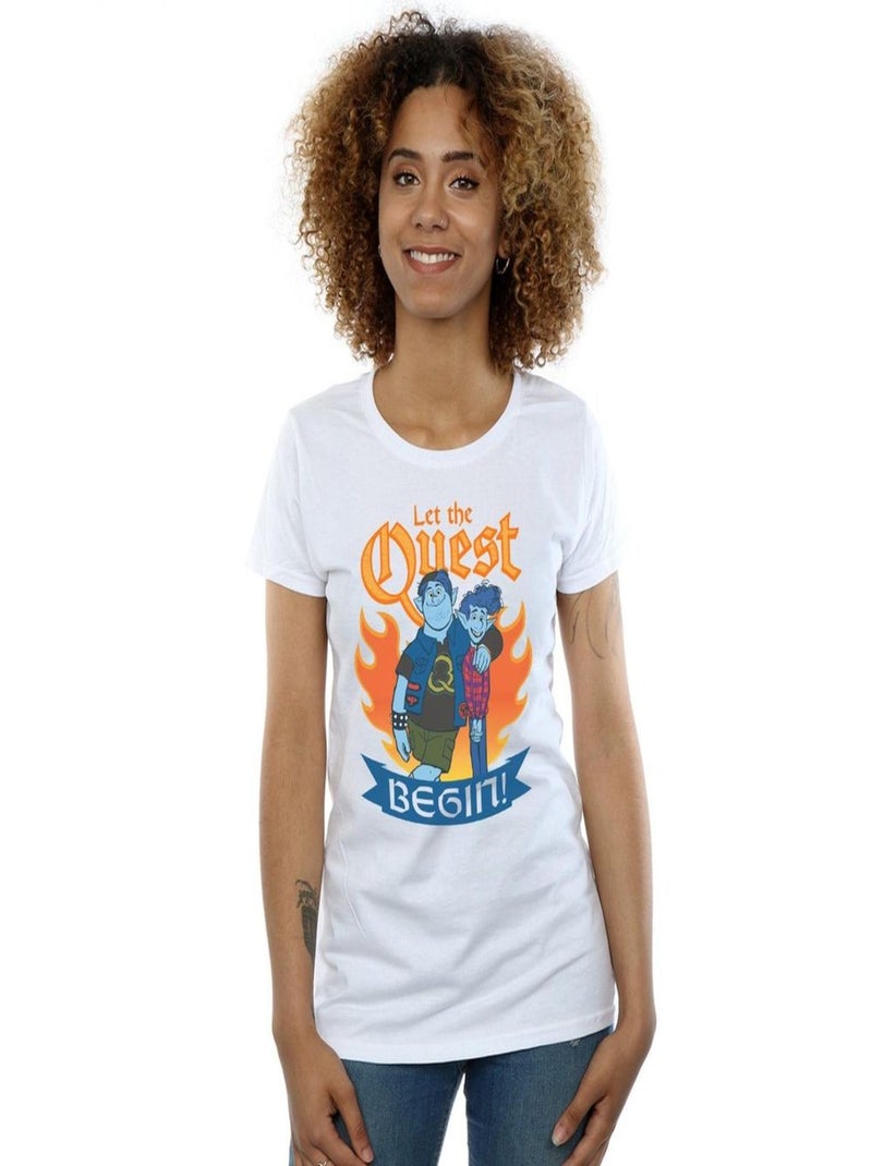Disney - T-shirt ONWARD LET THE QUEST BEGIN Blanc - Kiabi