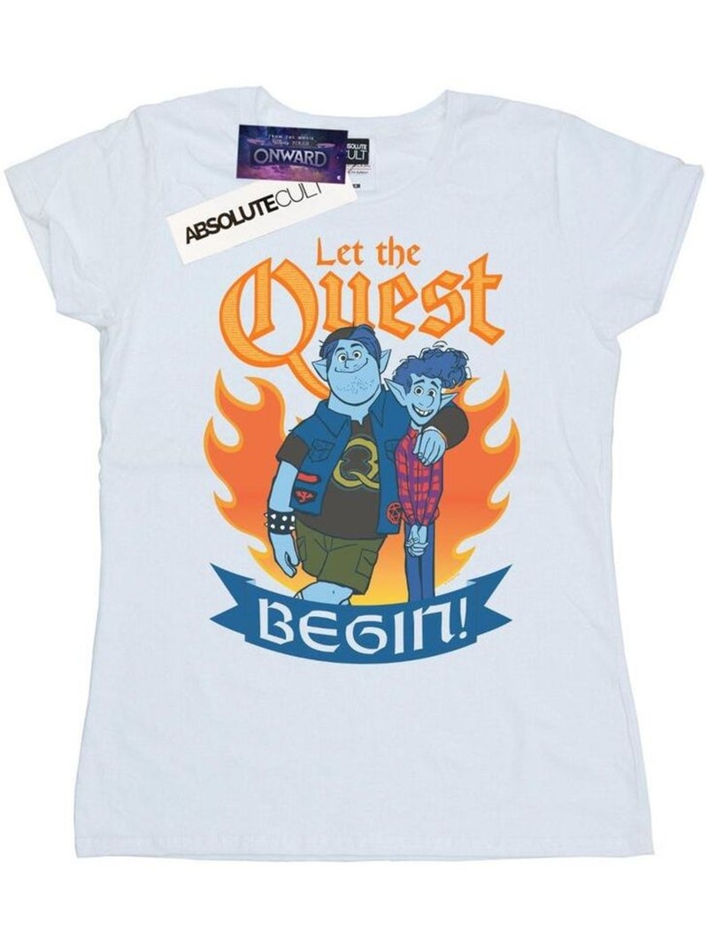 Disney - T-shirt ONWARD LET THE QUEST BEGIN Blanc - Kiabi