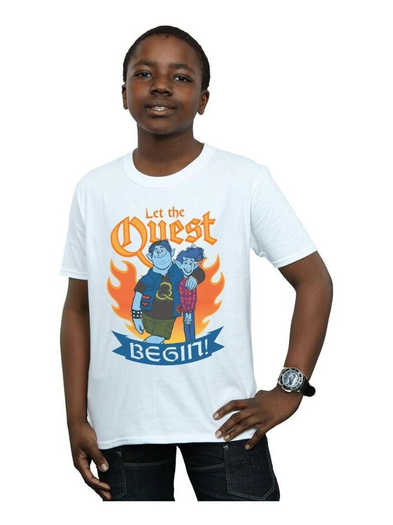 Disney - T-shirt ONWARD LET THE QUEST BEGIN Blanc - Kiabi