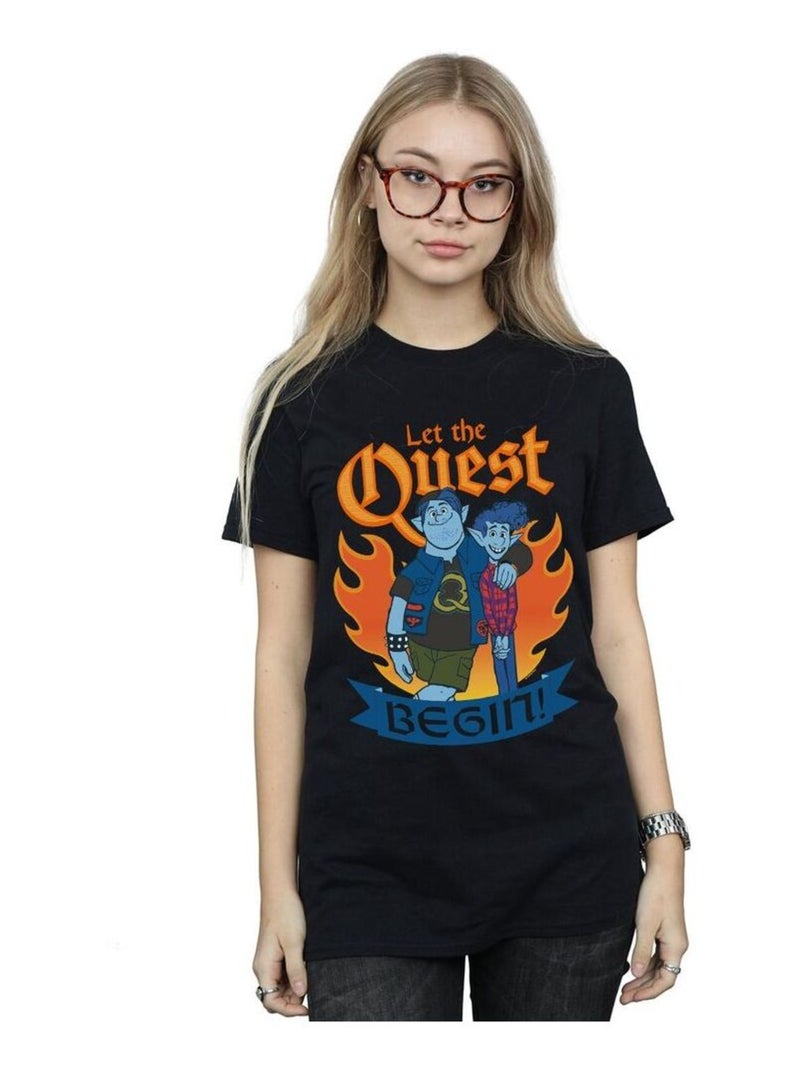 Disney - T-shirt ONWARD LET THE QUEST BEGIN Noir - Kiabi