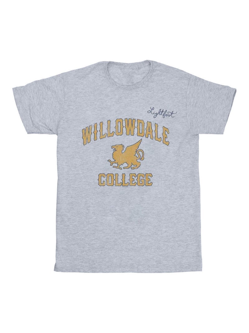 Disney - T-shirt ONWARD WILLOWDALE COLLEGE Gris chiné - Kiabi