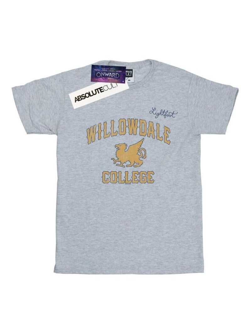 Disney - T-shirt ONWARD WILLOWDALE COLLEGE Gris chiné - Kiabi