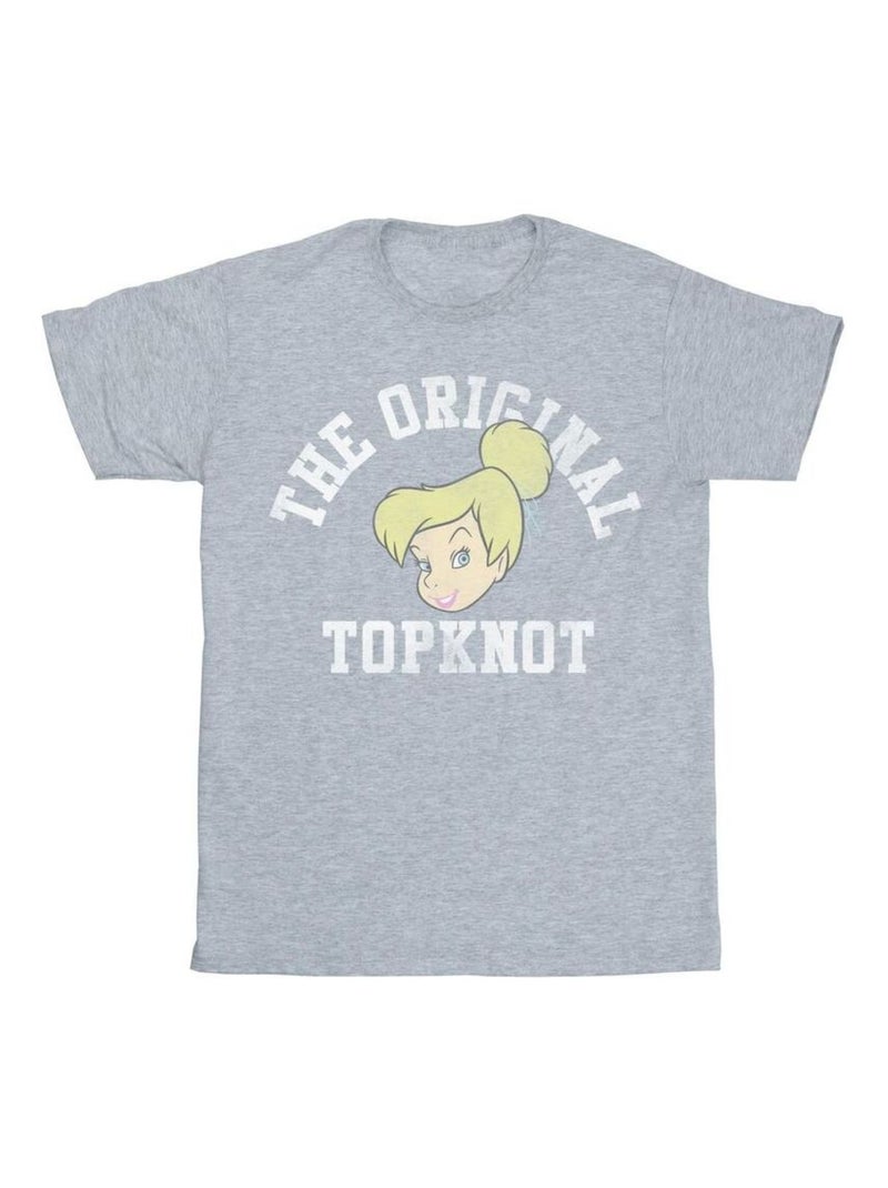 Disney - T-shirt ORIGINAL TOPKNOT Gris chiné - Kiabi