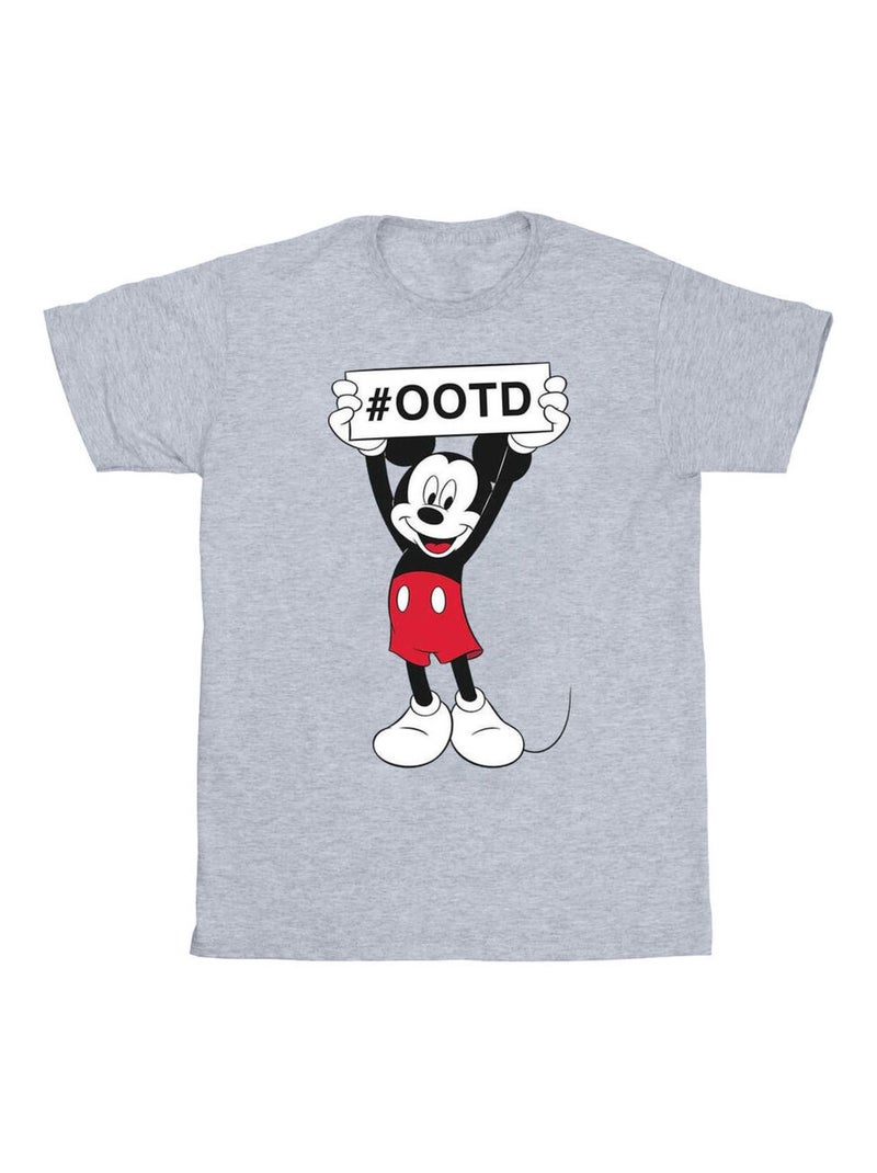 Disney - T-shirt OUTFIT OF THE DAY Gris chiné - Kiabi
