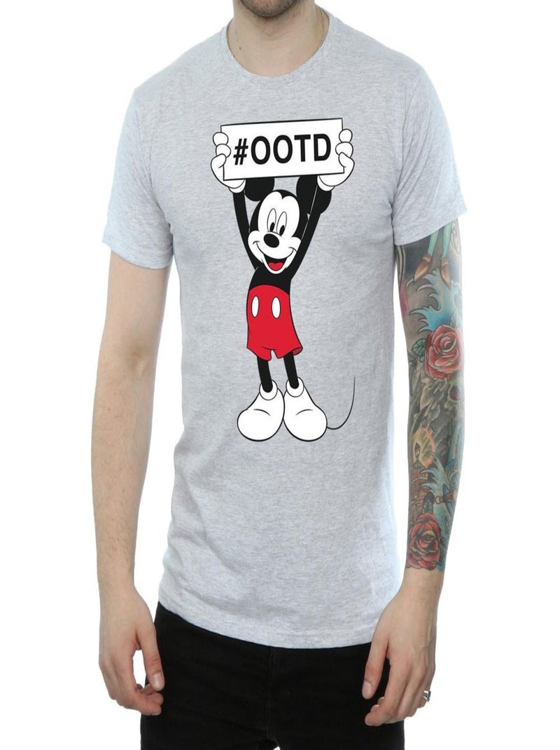 Disney - T-shirt OUTFIT OF THE DAY Gris chiné - Kiabi