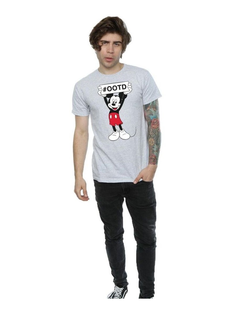 Disney - T-shirt OUTFIT OF THE DAY Gris chiné - Kiabi