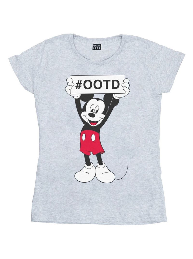 Disney - T-shirt OUTFIT OF THE DAY Gris chiné - Kiabi