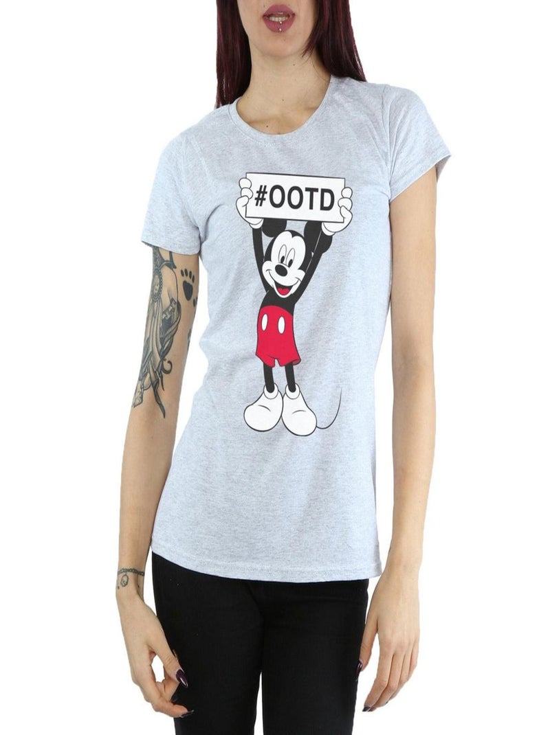 Disney - T-shirt OUTFIT OF THE DAY Gris chiné - Kiabi