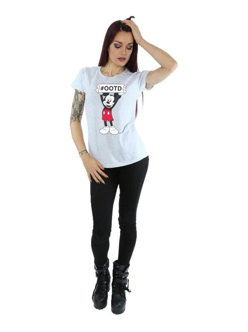 Disney - T-shirt OUTFIT OF THE DAY Gris chiné - Kiabi