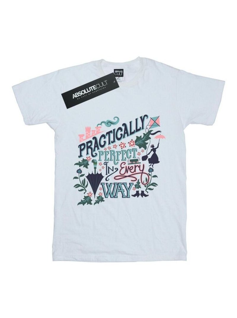 Disney - T-shirt PRACTICALLY Blanc - Kiabi