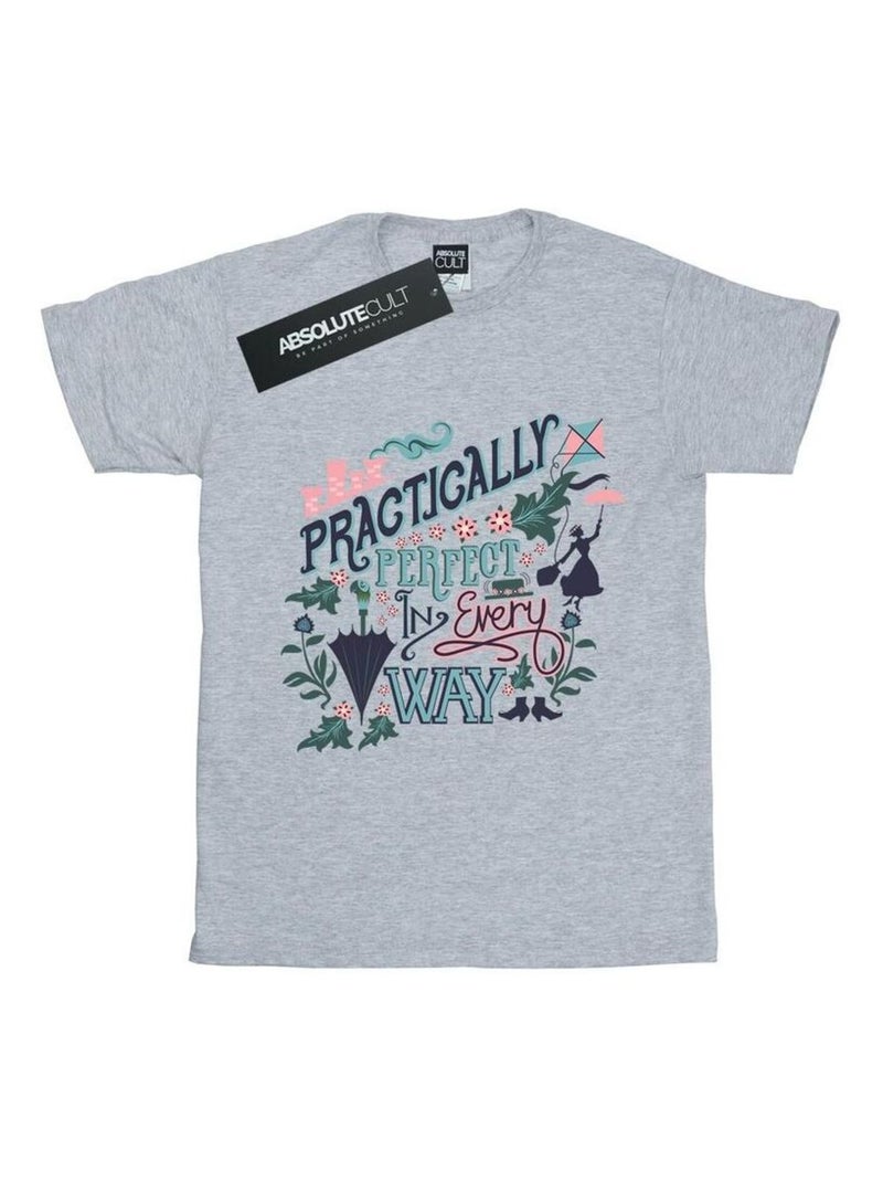 Disney - T-shirt PRACTICALLY Gris chiné - Kiabi