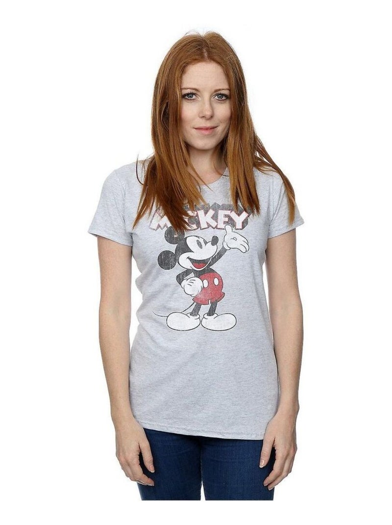 Disney - T-shirt PRESENTS (Mickey Mouse) Gris chiné - Kiabi