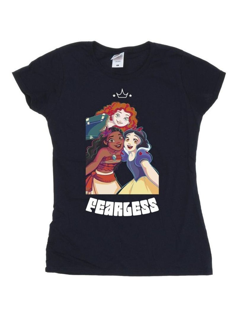 Disney - T-shirt PRINCESS FEARLESS Bleu marine - Kiabi