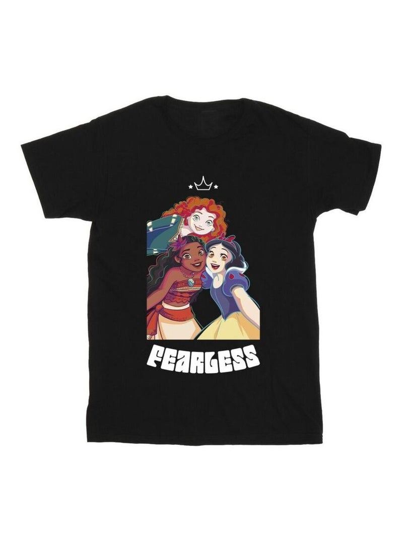 Disney - T-shirt PRINCESS FEARLESS Noir - Kiabi