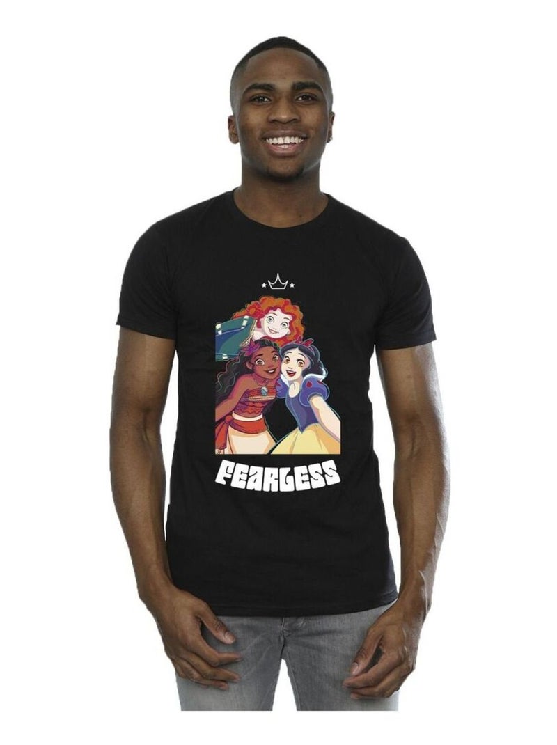 Disney - T-shirt PRINCESS FEARLESS Noir - Kiabi