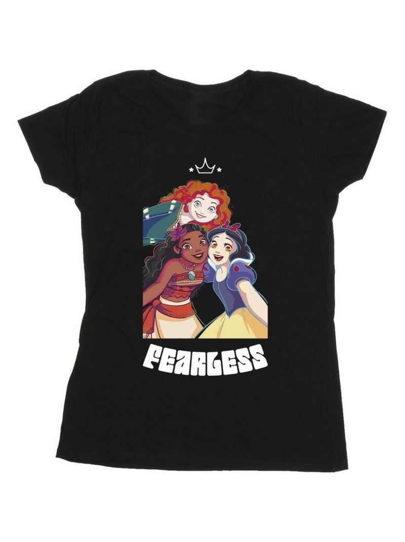 Disney - T-shirt PRINCESS FEARLESS Noir - Kiabi