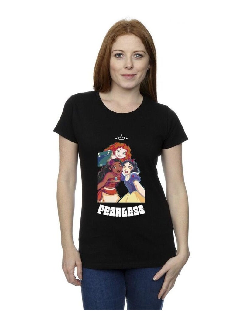 Disney - T-shirt PRINCESS FEARLESS Noir - Kiabi