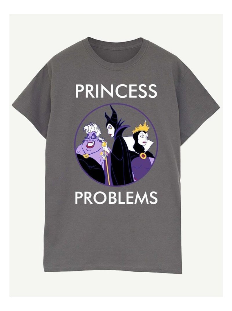 Disney - T-shirt PRINCESS HEADACHES Gris Noir - Kiabi