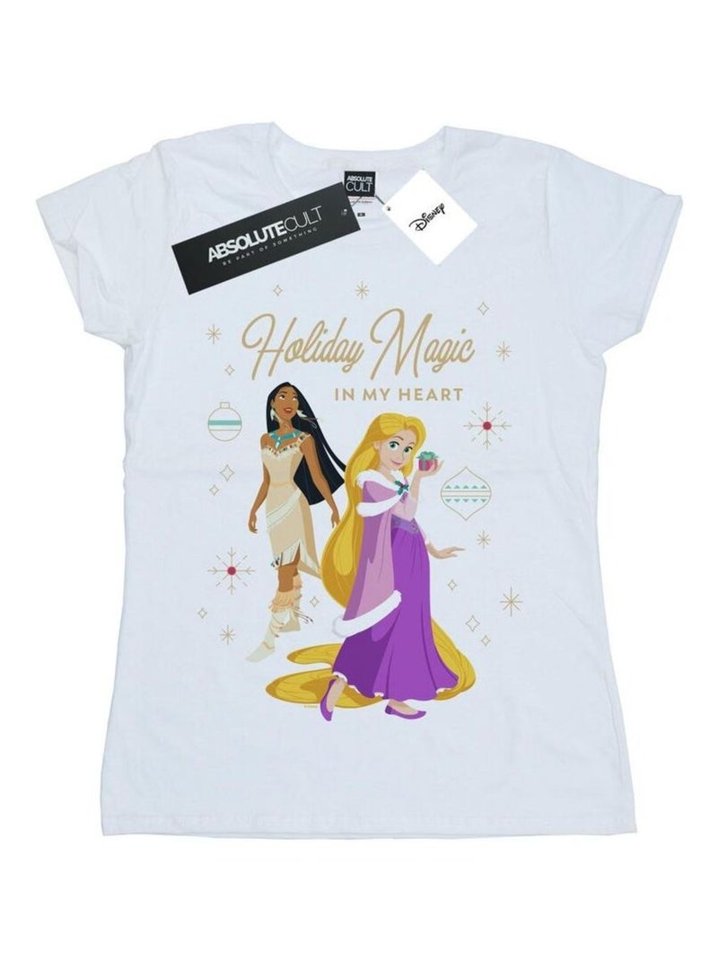 Disney - T-shirt PRINCESS HOLIDAY MAGIC IN MY HEART Blanc - Kiabi