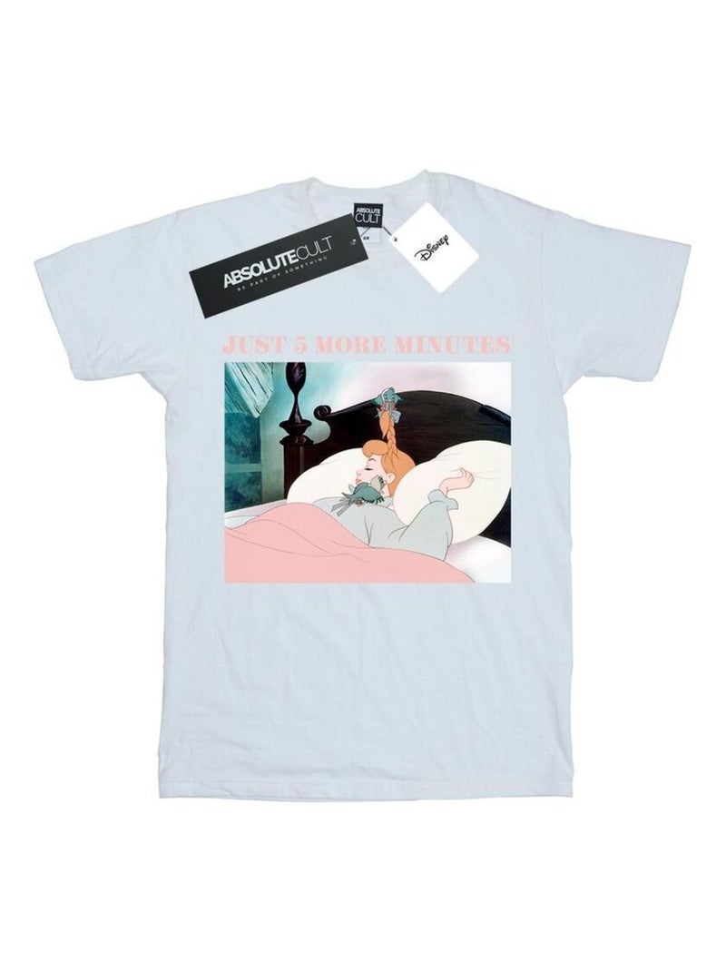 Disney - T-shirt PRINCESS JUST FIVE MORE MINUTES Blanc - Kiabi