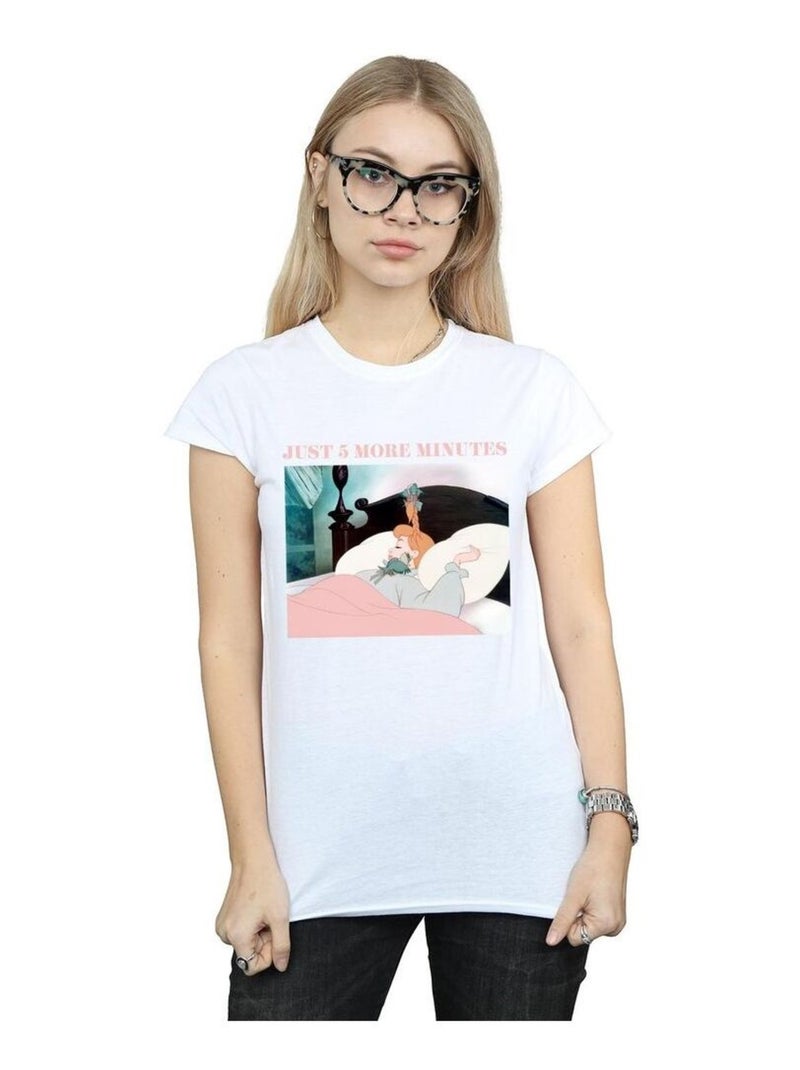 Disney - T-shirt PRINCESS JUST FIVE MORE MINUTES Blanc - Kiabi