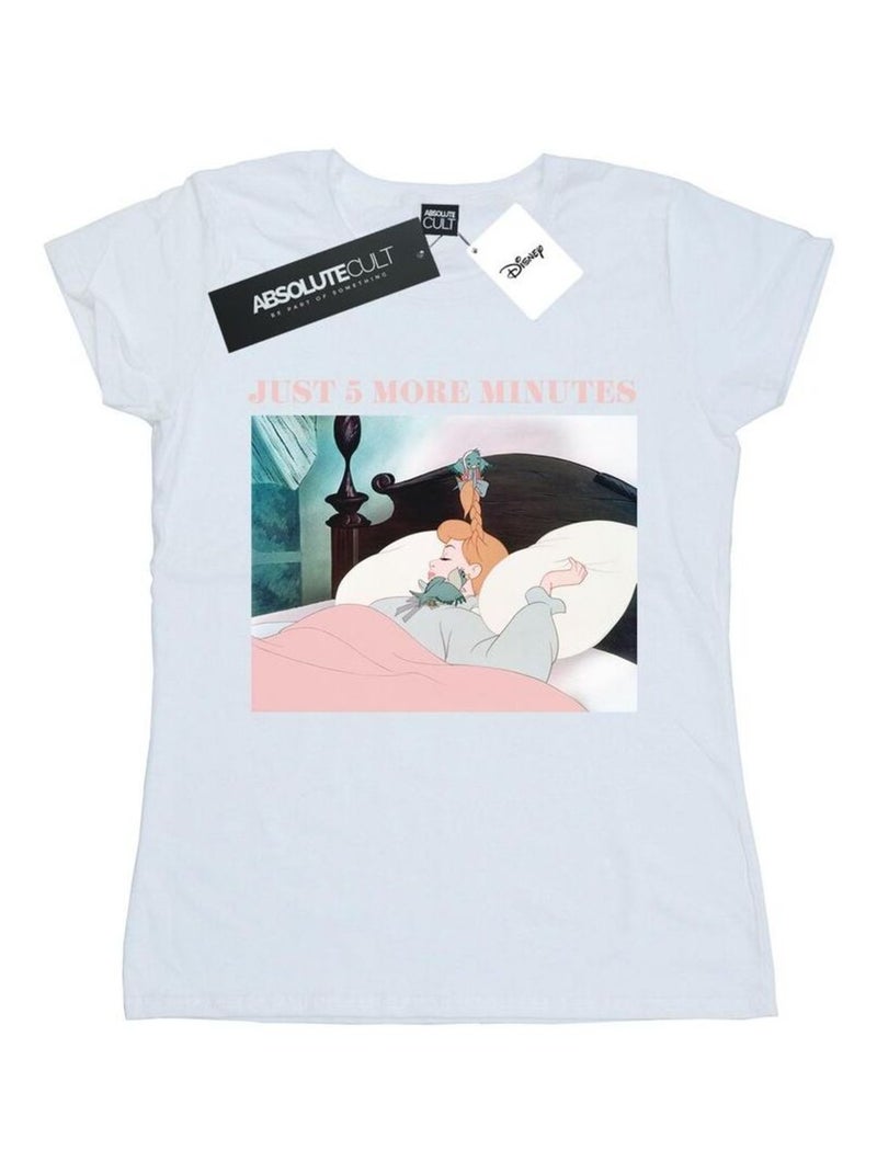 Disney - T-shirt PRINCESS JUST FIVE MORE MINUTES Blanc - Kiabi