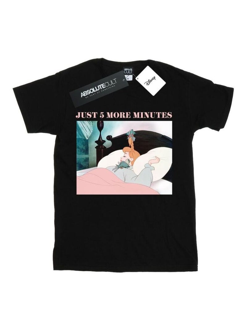 Disney - T-shirt PRINCESS JUST FIVE MORE MINUTES Noir - Kiabi