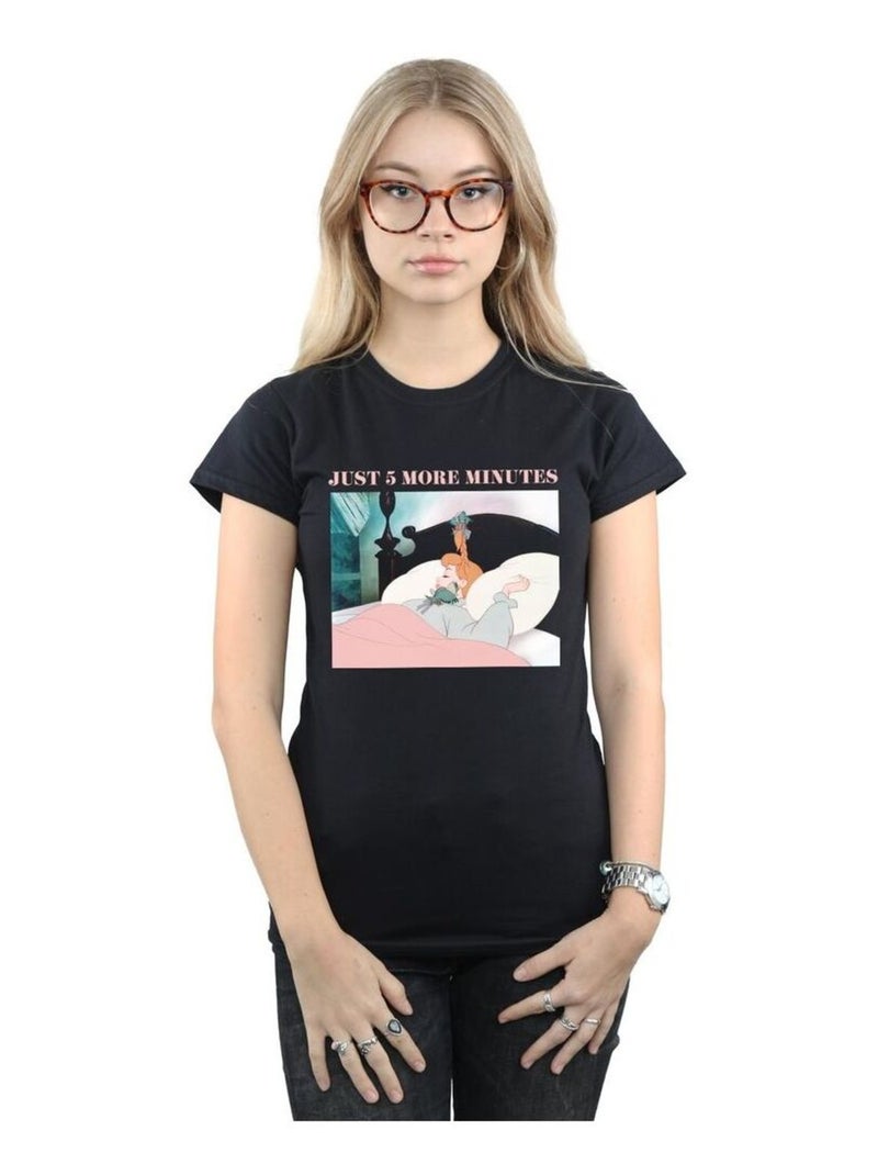 Disney - T-shirt PRINCESS JUST FIVE MORE MINUTES Noir - Kiabi