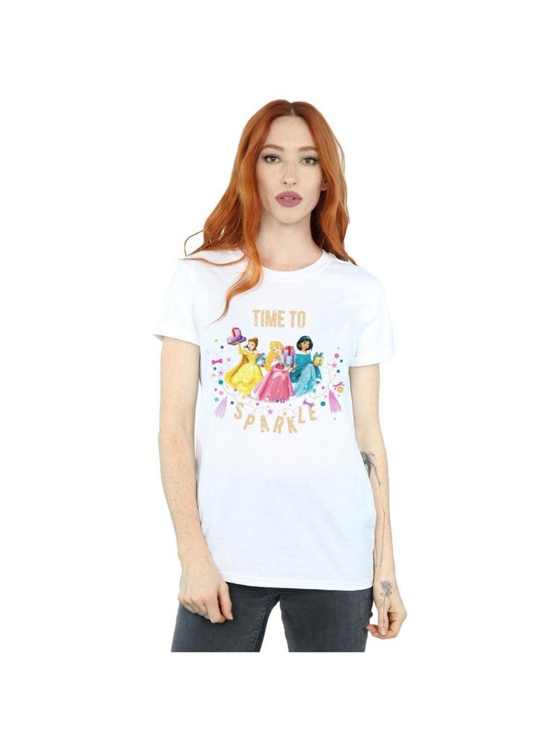 Disney - T-shirt PRINCESS TIME TO SPARKLE Blanc - Kiabi