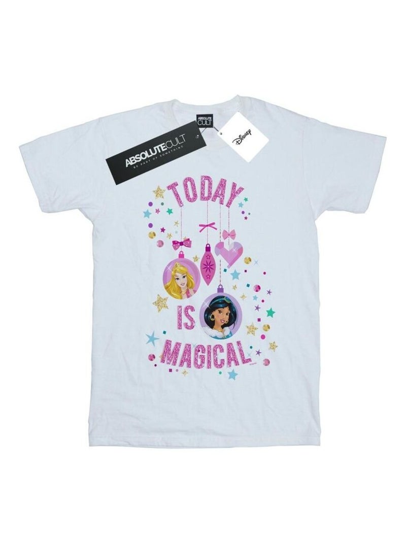 Disney - T-shirt PRINCESS TODAY IS MAGICAL Blanc - Kiabi
