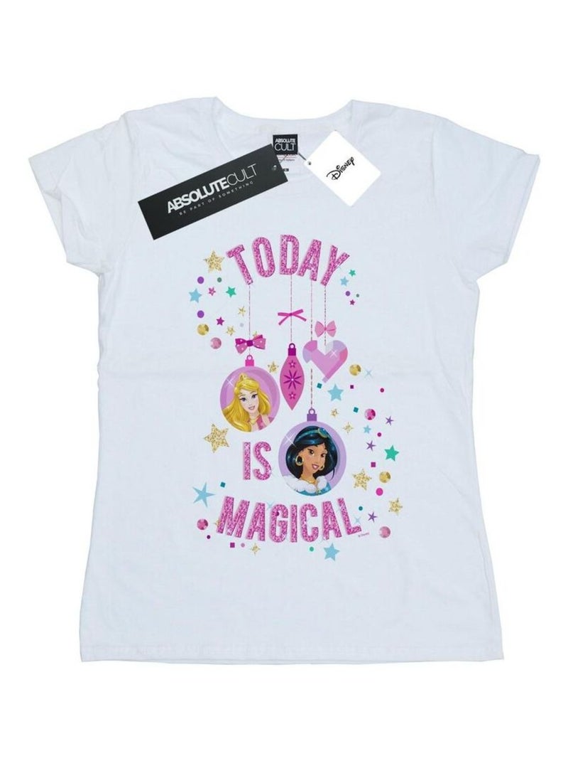 Disney - T-shirt PRINCESS TODAY IS MAGICAL Blanc - Kiabi
