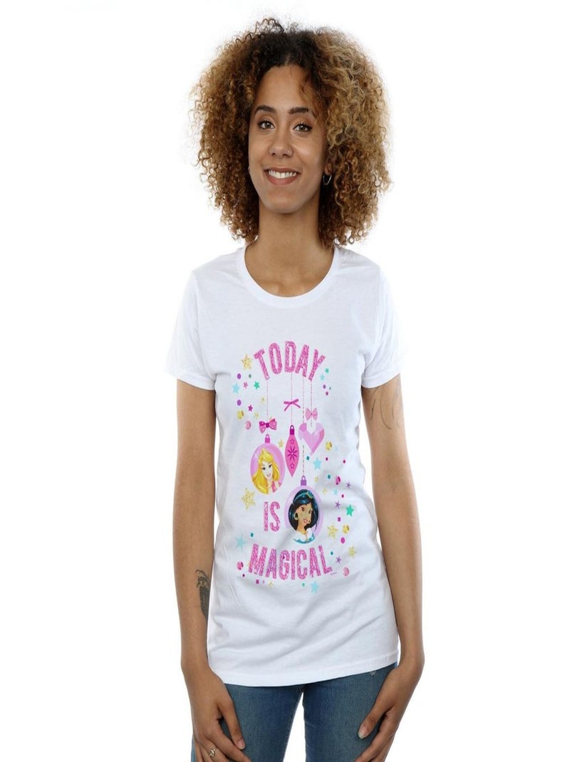 Disney - T-shirt PRINCESS TODAY IS MAGICAL Blanc - Kiabi