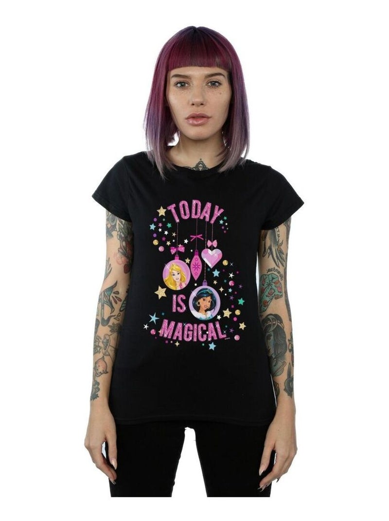 Disney - T-shirt PRINCESS TODAY IS MAGICAL Noir - Kiabi
